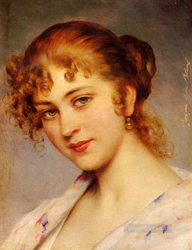 Women Painting - Von A Portrait Of A Young Lady lady Eugene de Blaas beautiful woman lady